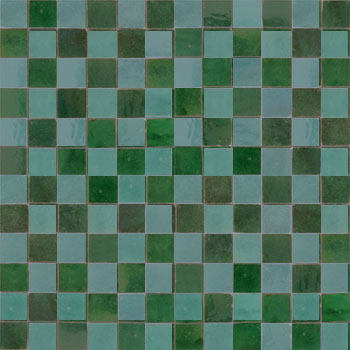 Mosaic House Moroccan tile Elysee 10-12 Green Light Green  zellige, mosaic, zellij, field, pattern, glaze, simple, classic, grid, squares 